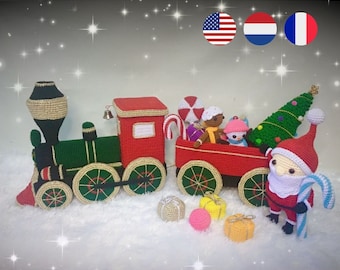 The Crafty Christmas Train crochet pattern - De Crafty Kerst Trein haakpatroon - Modèle de crochet pour train de Noël