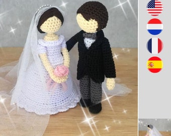 Sir & Lady Amour digital bride and groom wedding crochet pattern