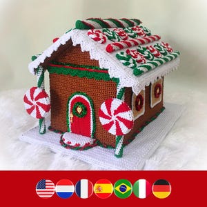 Crafty Gingerbread House crochet pattern - Christmas gingerbread house crochet pattern - Christmas decoration crochet - Xmas decor crochet
