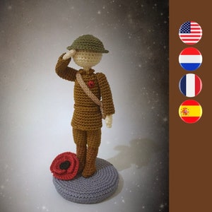 For The Fallen soldier crochet pattern - military crochet pattern - crochet pattern poppy - war memorial crochet pattern - crochet army