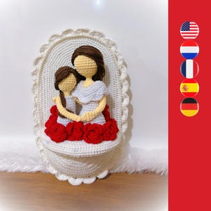 Cyfrowy wzór szydełkowy na Dzień Matki z miłością do matki