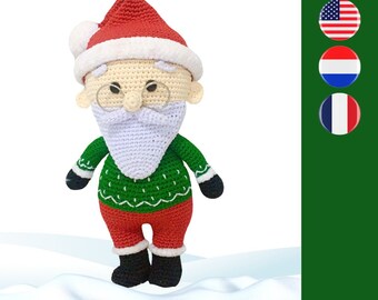 Santa crochet pattern - Kerstman haakpatroon - Modèle de crochet Père Noël