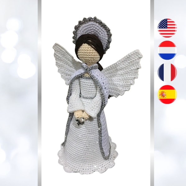 My Fair Lady Christmas angel crochet pattern - Kerstengel haakpatroon - Modèle de crochet Ange de Noël - Patrón ganchillo ángel de Navidad