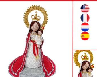 Our Lady of the Rosary crochet pattern - Maria haakpatroon - Patrón de ganchillo de la Virgen del Rosario - Vierge Marie modèle de crochet