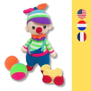 Billy Plays Clown crochet pattern - Billy Speelt Clown haakpatroon - Modèle de crochet pour clown
