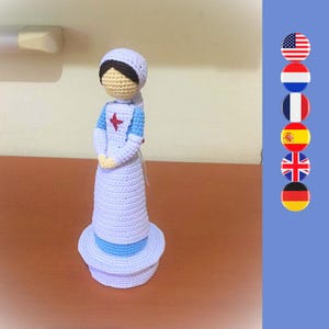 For The Nurses crochet pattern - Nurse crochet pattern - Angel wing nurse crochet pattern - Amigurumi nurse pattern -World war nurse crochet