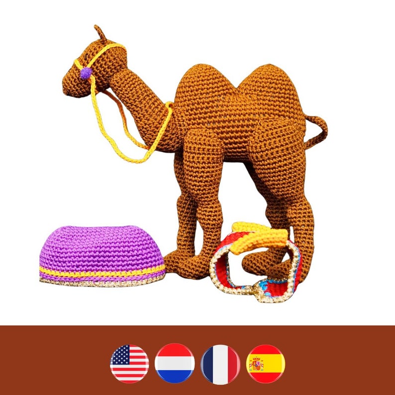 Nativity Camel crochet pattern kerststal kameel haakpatroon Patrón ganchillo Camello para belén Modèle crochet Chameau de la Nativité image 2