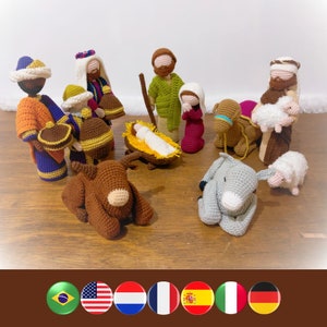 Zestaw do szopki 2024 wzór szydełkowy - Wzór na szopkę szydełkową - Amigurumi Nativity - Wzór na lalki do szopki szydełkowej - Boże Narodzenie szydełkowe