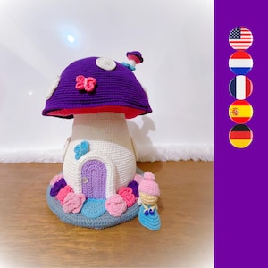 Crafty Fairy House crochet pattern - Mushroom house crochet pattern - Fairy mushroom amigurumi pattern