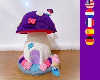 Crafty fairy house digital mushroom house crochet pattern