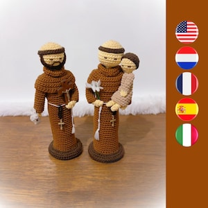 St Francis of Assisi & St Anthony of Padua crochet pattern - Catholic saint crochet pattern - Saint Francis amigurumi - St Anthony amigurumi