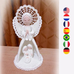 Wzór szydełkowy Gloriana Christmas Angel - Amigurumi angel - Wzór szydełkowy na zestaw do szopki - Wzór szydełkowy na anioła pamiątkowego - Dekoracja świąteczna