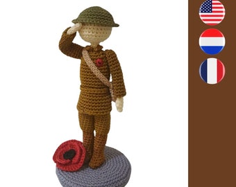 For The Fallen soldier crochet pattern - soldaat haakpatroon - Pour les tombés modèle de crochet soldat