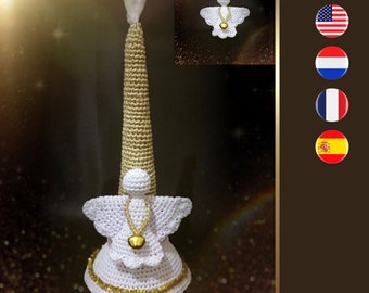 Angel Christmas Candle crochet pattern - engel kerstkaars haakpatroon - Modèle de bougie de Noël au crochet - Patrón ganchillo velas Navidad