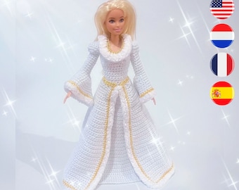 Barbie Christmas Dress 2 crochet pattern - Barbie kerstjurk 2 haakpatroon - Robe Noël 2 modèle crochet -Vestido Navidad 2 patrón ganchillo