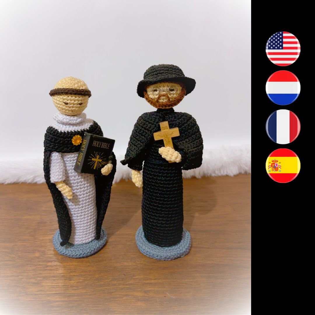 St Damien of Molokai & St Thomas Aquinas Digital Catholic Saint Crochet ...