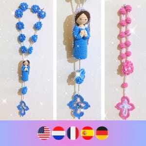 Wall Rosary crochet pattern - Amigurumi rosary - Catholic rosary crochet - Virgin Mary crochet pattern - Cross crochet pattern