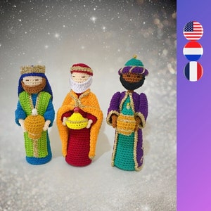 Nativity Set 2 Three Wise Men crochet pattern Drie Koningen haakpatroon image 1