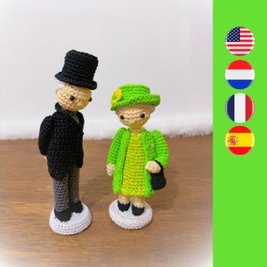 Queen Elizabeth II & Prince Philip crochet pattern - British royal family crochet pattern - Queen crochet pattern - prince amigurumi pattern