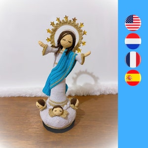 Patrón de crochet de Nuestra Señora de la Asunción - Patrón de crochet de la Virgen María - Patrón de amigurumi de la Santísima María - Patrón de crochet de Santa María