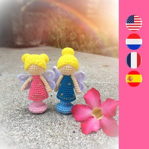 Amani & Enora crochet pattern - Mini fairy crochet pattern - Amigurumi fairy pattern - Diy fairy dolls
