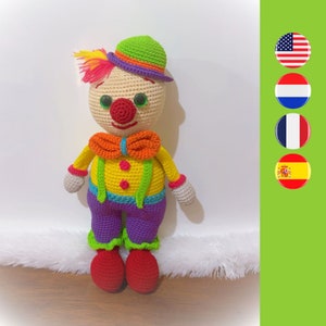 Charlie The Clown crochet pattern - Easy clown crochet pattern - Amigurumi clown doll pattern - Crochet doll pattern - Kids crochet pattern
