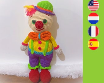 Charlie the clown digital kids crochet pattern
