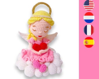 Amelia May Angel crochet pattern - Amelia May Engel haakpatroon - Modèle de crochet Ange - Patrón de ganchillo Ángel