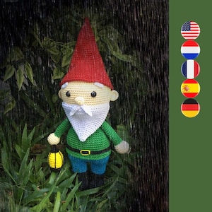Marcel The Garden Gnome crochet pattern - Amigurumi gnome pattern - Gnome crochet pattern - Gnome with lantern amigurumi doll