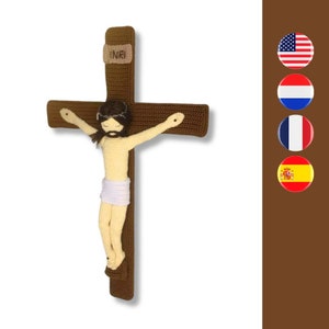 Crucifix crochet pattern - Kruisbeeld haakpatroon  - Patrón de ganchillo Crucifijo - Modèle de crochet pour le crucifix