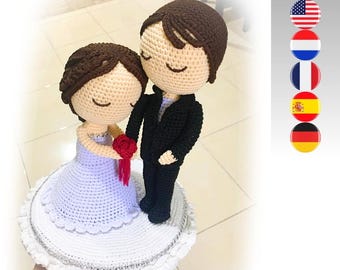 Forever love digital wedding bride and groom crochet pattern
