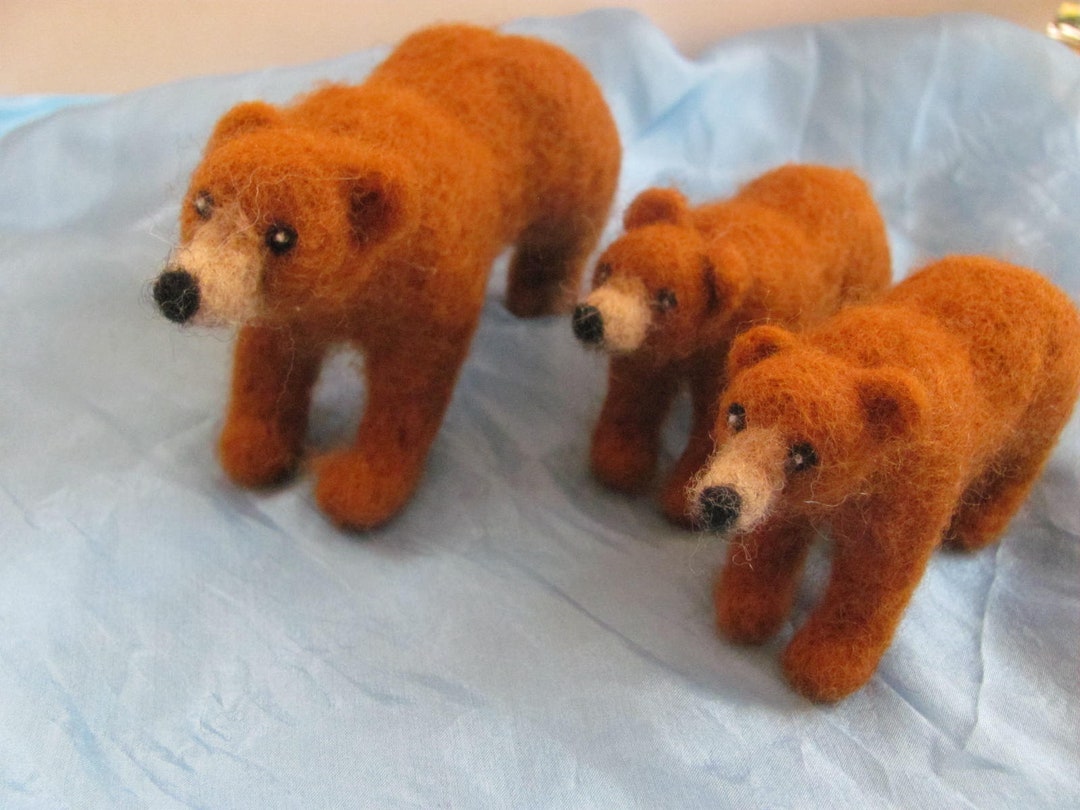 Needle Felted Grizzly Bear Etsy