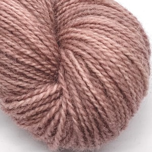Dusty Rose Pink Yarn, Hand dyed, 100% Wool, 2 ply yarn