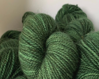 Muted Emerald - Hand Dyed, 2-Ply Yarn, 100% Wool
