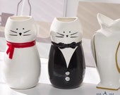 Cat Creative Nordic Ceramic Hydroponic Flower Simple Vase, Dried Flower Flower Arrangement Vase, Home Decoration Floral Ornaments