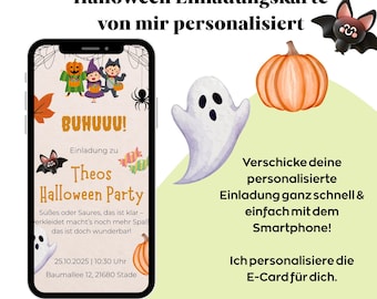パーソナライズされたハロウィーン招待状 | お子様の誕生日パーティー、ハロウィーンパーティーの直前招待状をスマートフォンで送信 | パンプキン