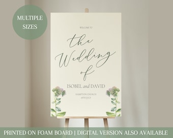 Personalised Wedding Welcome Sign | Welcome to our Wedding Sign | Wedding Welcome Board | Wedding Decor Flowers Botanical Design