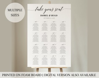 Personalised Wedding Seating Chart | Wedding Seating Table Plan | Wedding Decor Classic Script Design Table Plan | Foam Board Physical Sign