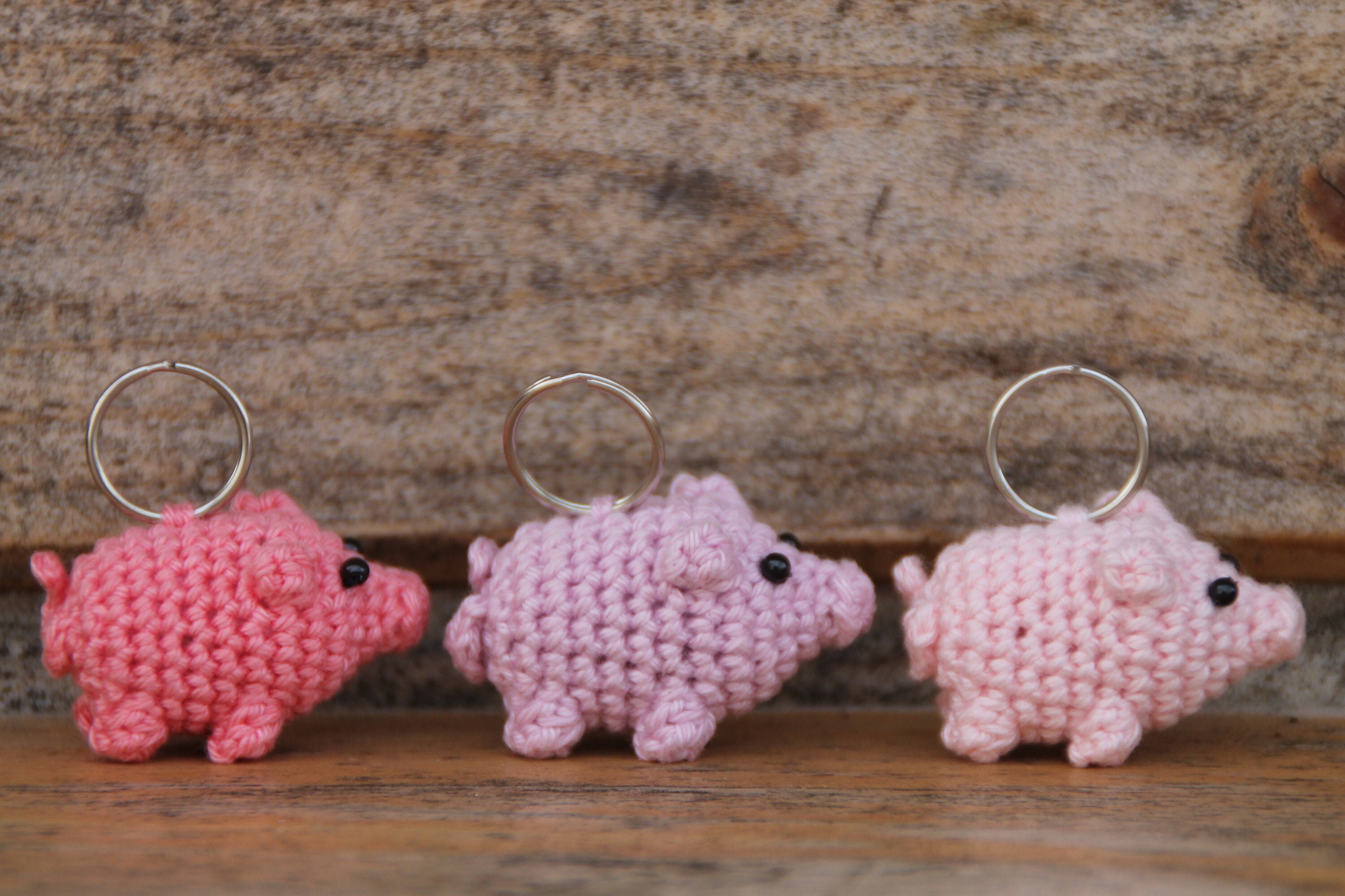 Schlüsselanhänger Glücksschweinchen gehäkelt | Etsy