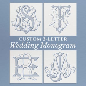 Personalized 2-Letter Wedding Monogram Logo Design – Custom Interlocking Classic and Vintage Monogram – Digital Download – SVG & PNG