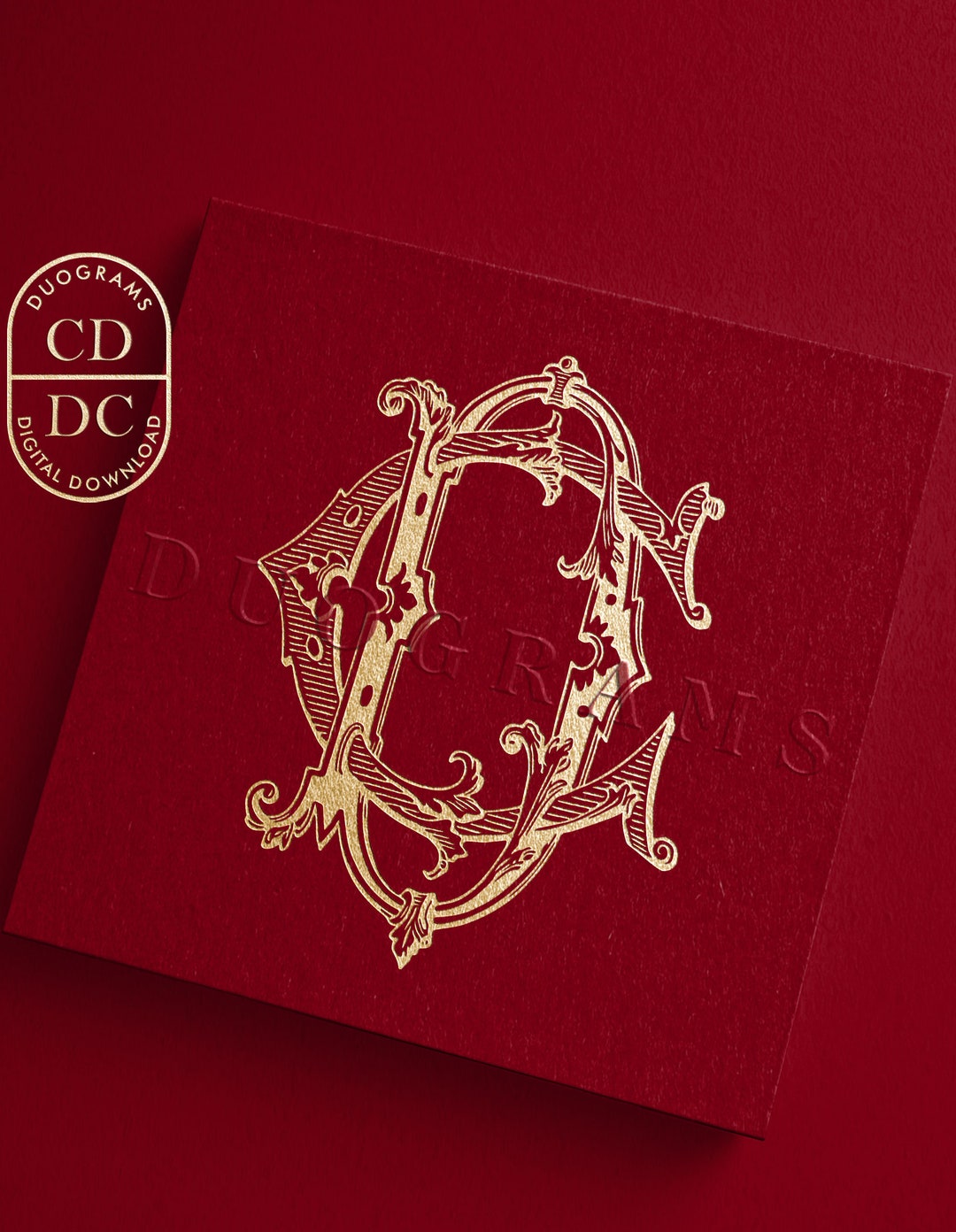 CD DC Vintage Wedding Monogram Logo Design SVG Two Letter Monogram C D ...
