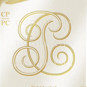 Design del logo monogramma per matrimonio CP PC Monogram Wreath SVG Download digitale