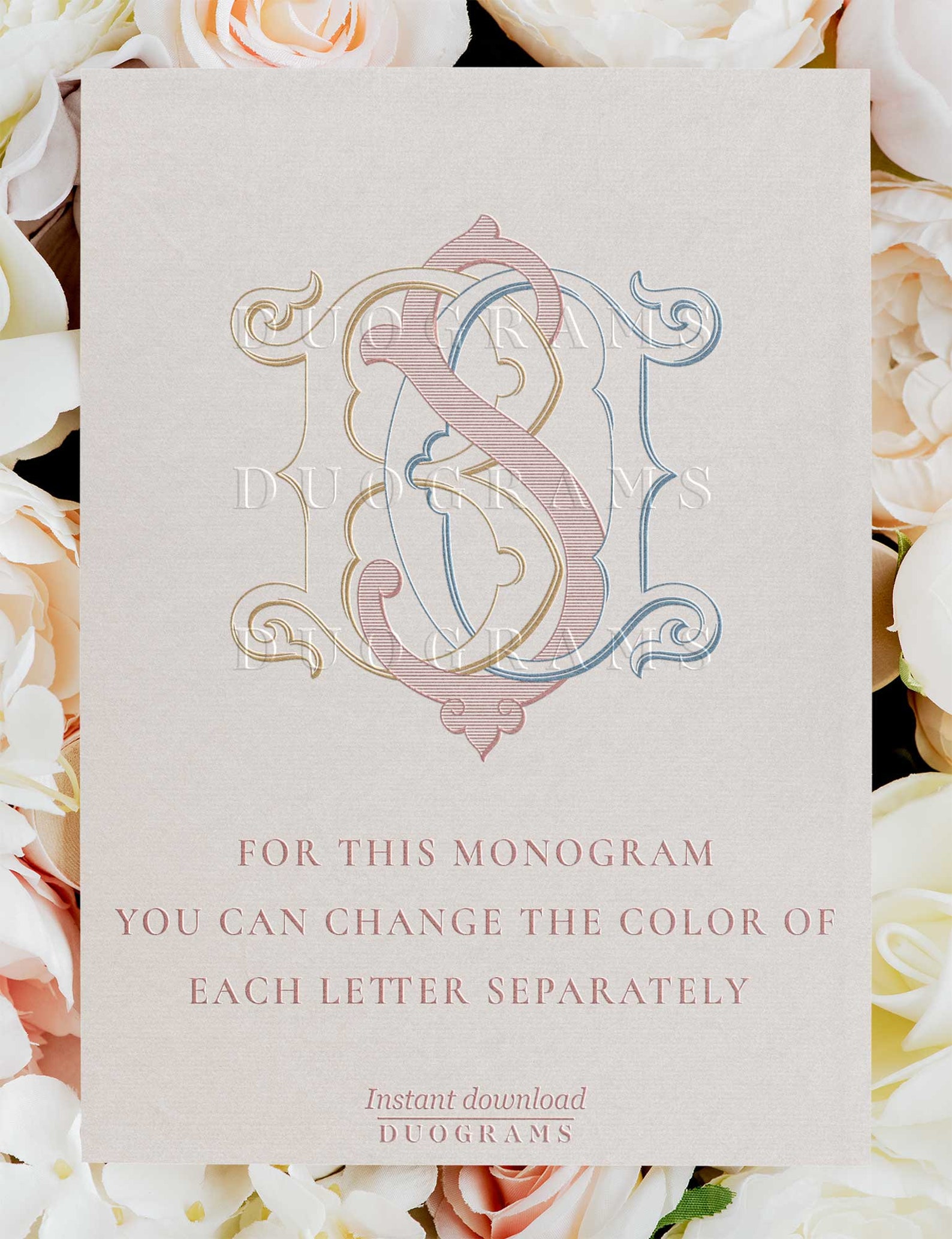 SBD 3-letter Wedding Monogram Logo Design BSD BDS Etc + 2 Free Wreath ...