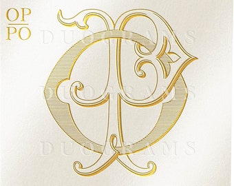 OP PO Wedding Monogram Logo Design O P P O Two Letter Monogram 