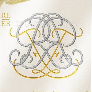 Vintage Monogram Logo Design ER RE Monogram Wreath SVG Digital Download ...