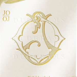 JO OJ Wedding Monogram Logo Design J O O J Two Letter Monogram Initials ...