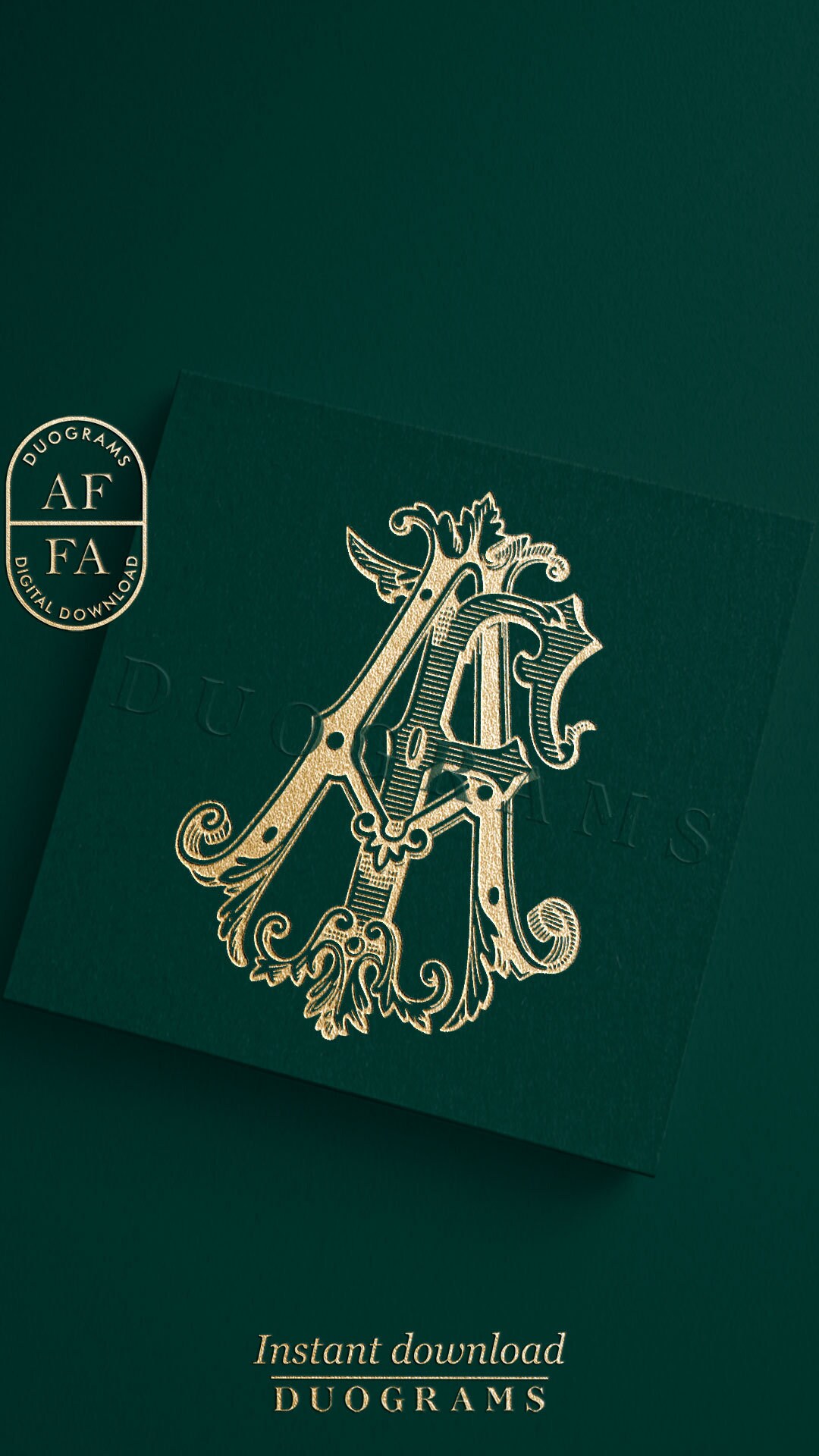 Vintage Monogram Logo AF or FA 2-letter Monogram Design A F Wedding ...