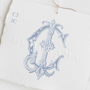 CJ JC Vintage Wedding Monogram Logo Design SVG Two Letters Monogram C J Digital Download + 2 Free Wreath