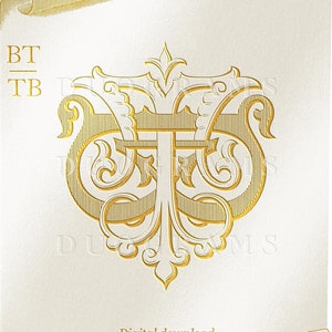 Monograma de boda - BT - TB - Digital - Monograma vintage - SVG