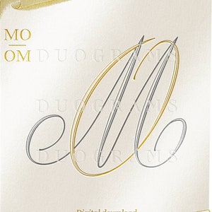 Monograma de boda clásico OM MO Diseño de logotipo de dos letras SVG Duograma vintage